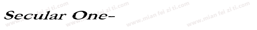Secular One字体转换